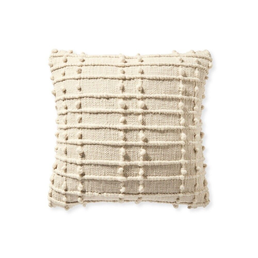 Serena & Lily Cobble Hill Pillow Cover 22" x 22" Cream NWT